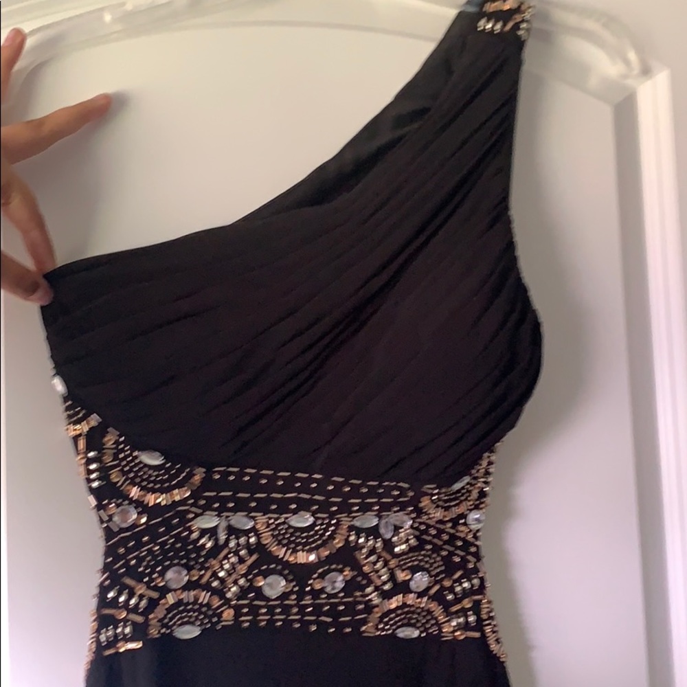 Black backless prom dress